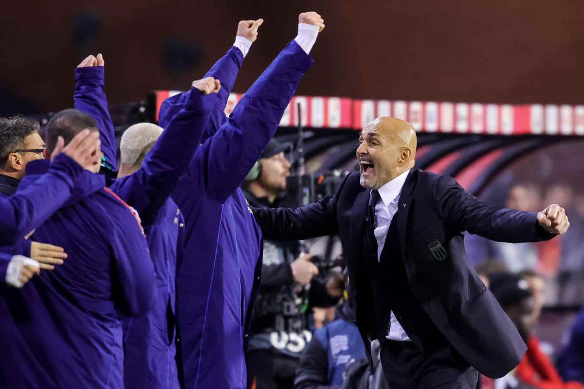 L'esultanza di Spalletti per la vittoria sul Belgio