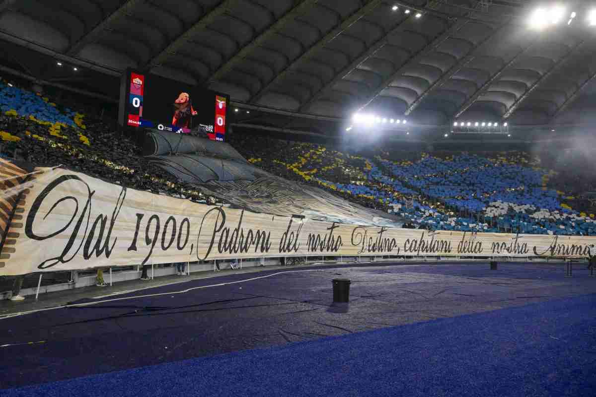 Scenografia Lazio nel derby