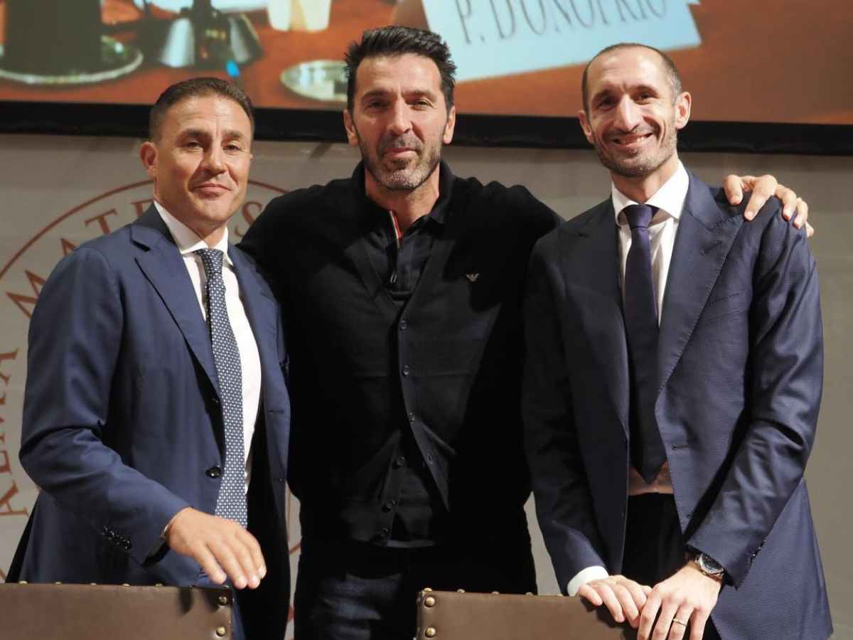 Cannavaro Buffon Chiellini sorridono